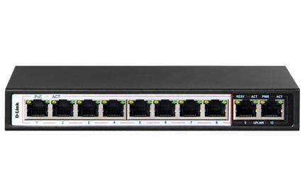 POE 8 Port Switch  D-Link DES-F1010P-E/E LONG RANGE POE 10 port